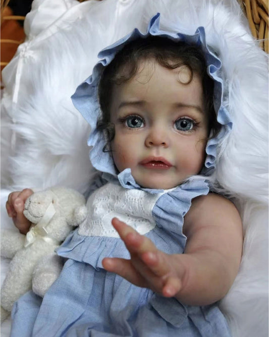 Sue - 24" Reborn Baby Doll Awake Realistic Princess Toddlers Girl with Big Blue Eyes