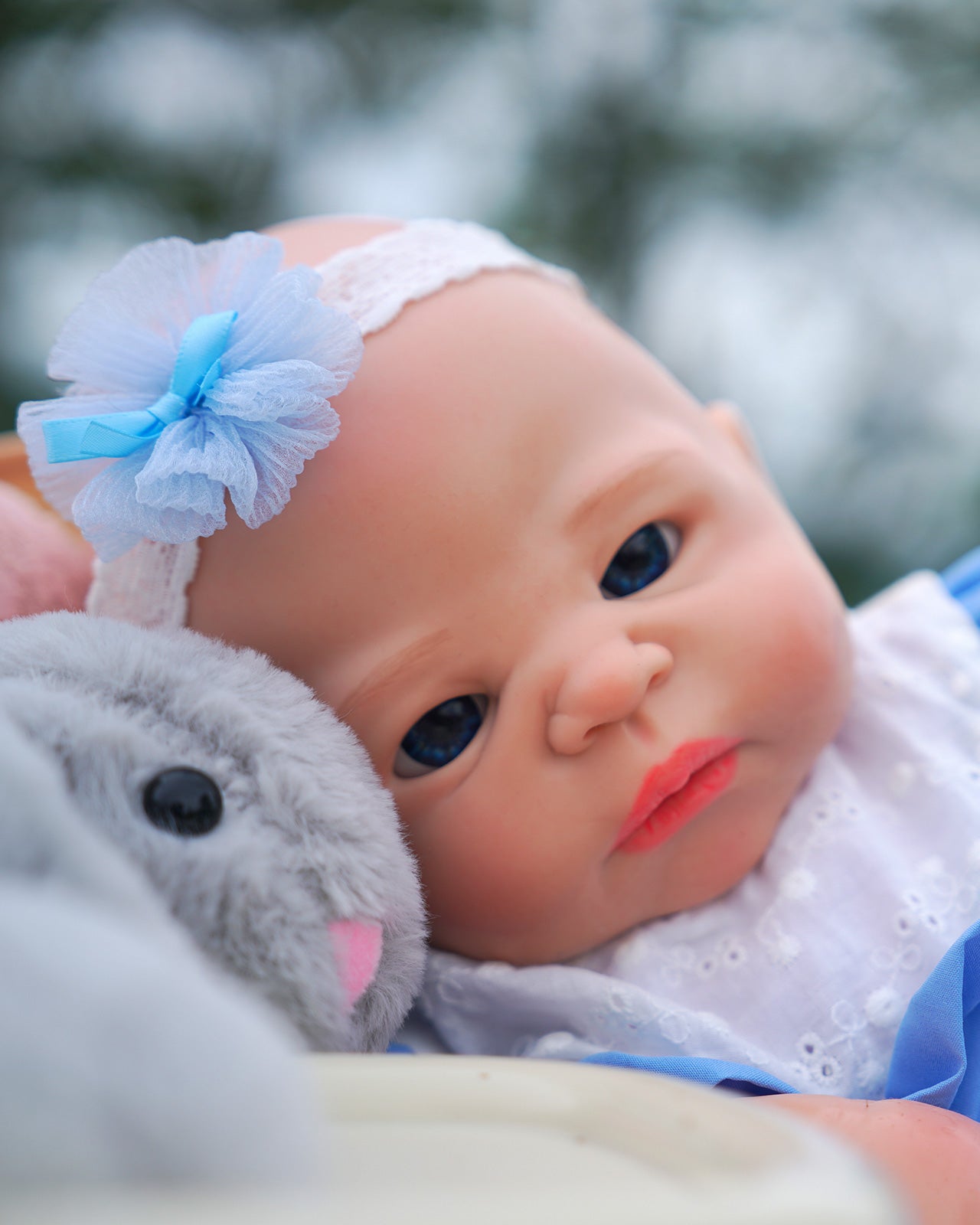 Celine - 22" Full Silicone Reborn Baby Dolls Shining Blue Eyes Newborn Girl With Elastic And Supple Body