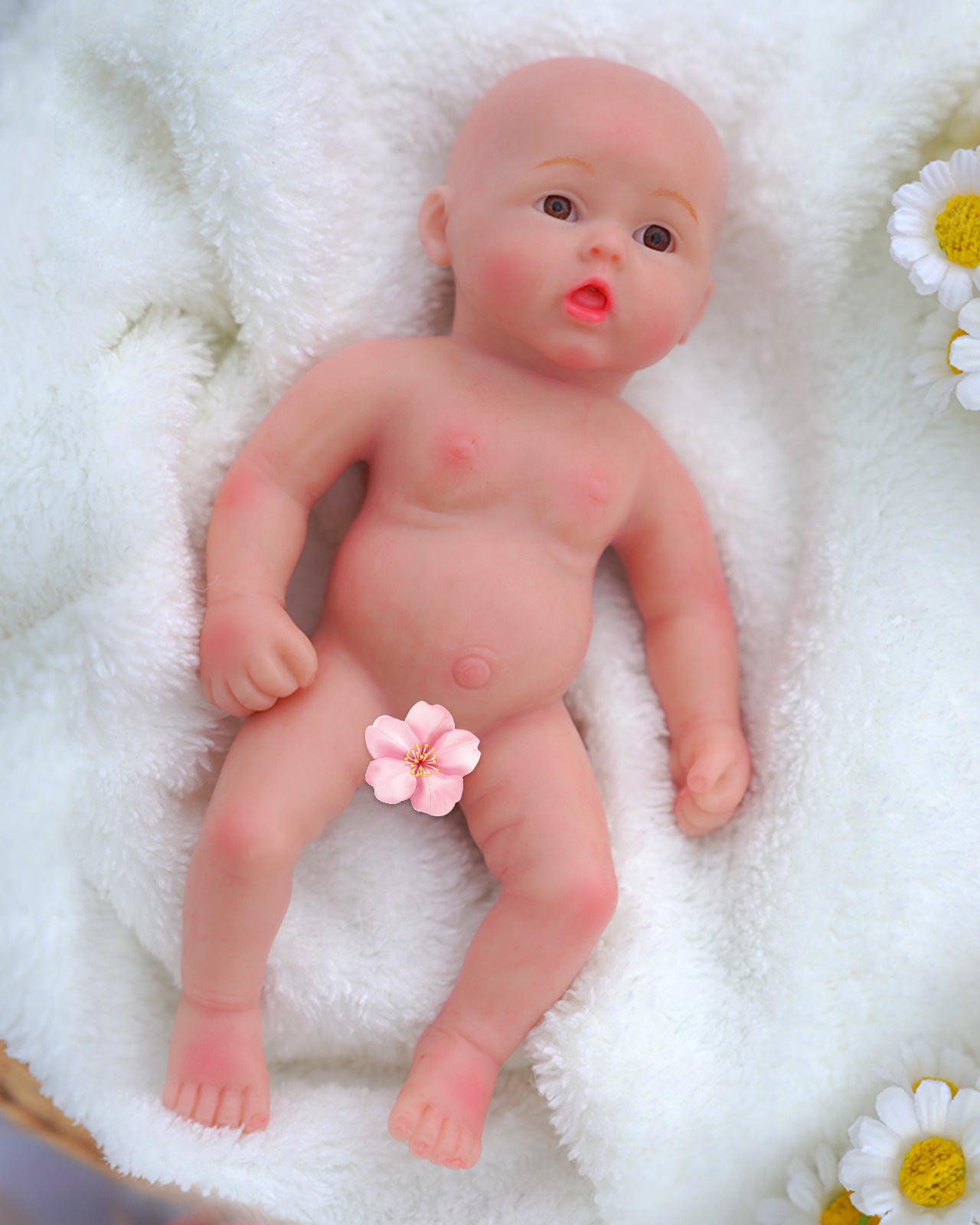 Robin - 6" Full Silicone Reborn Baby Dolls Realistic Newborn Girl With a soft and elastic texture