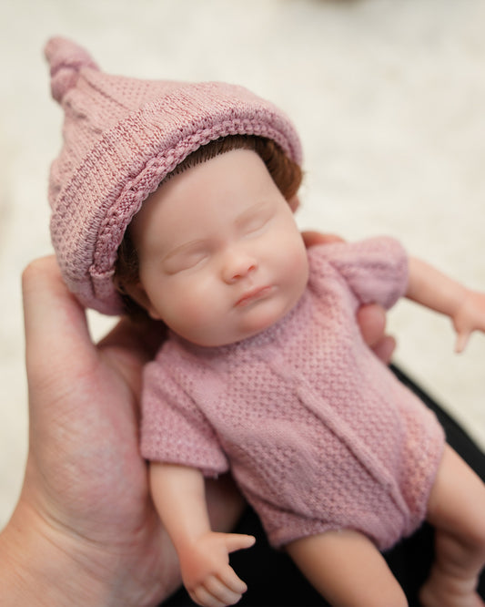 Megan - 8" Full Silicone Reborn Baby Dolls Look Like a Real Newborn Body Boy with Hand-rooted Hair