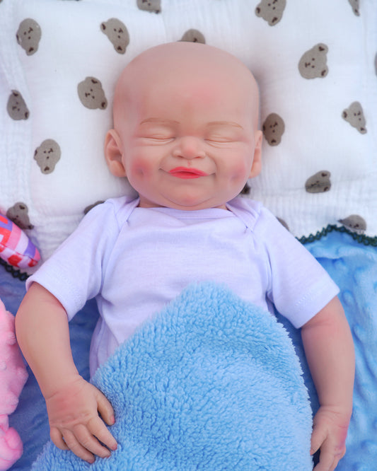 Jayden - 20" Full Silicone Reborn Baby Dolls Sleeping Smile with Cute Dimple Toddlers Boy