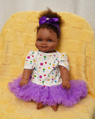 Zelotes - 20" Reborn Baby Dolls Black Girl With Soft Body African American Real Life Babies Girl That Look Lifelike Newborn Baby Open Eyes