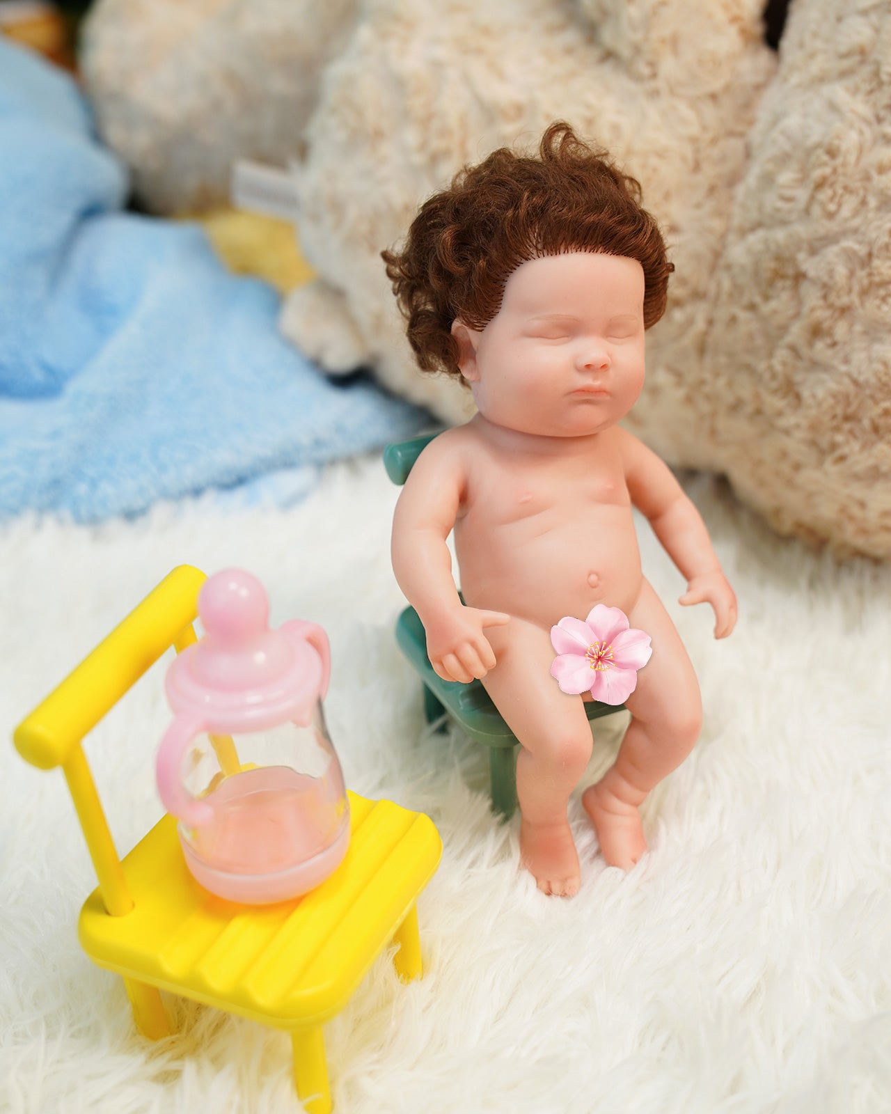 Megan - 8" Full Silicone Reborn Baby Dolls Look Like a Real Newborn Body Boy with Hand-rooted Hair