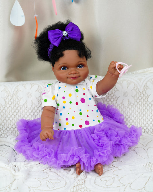 Romeo - 20" Black Reborn Baby Dolls Washable Vinyl Newborn Real Girl Lifelike Gift