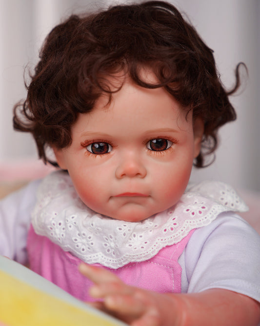 Ava - 24" Reborn Baby Dolls Soft and Cuddly Toddlers Girl with Soft Weighted and Touch Cloth Body