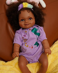 Liat - 20" Realistic African American Reborn Baby Doll - Soft Vinyl Toy for Children - Perfect Holiday Gift