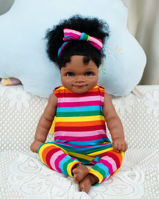 Haran - 20" Lifelike Reborn Baby Dolls Realistic Black Girl Newborn Real Life Gifts