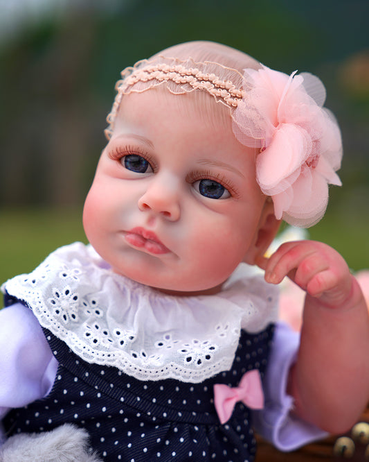 Alice - 20" Reborn Baby Dolls Big Blue Eyes Newborn Girl with Hand-painted Hair