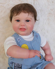 Avery - 22" Reborn Baby Dolls Realistic Smiling Toddler Boy with Soft Full Vinyl Silicone Body