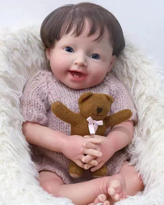 Avivahc - 18" Full Silicone Reborn Baby Dolls Washable Newborn Girl Simulation Baby