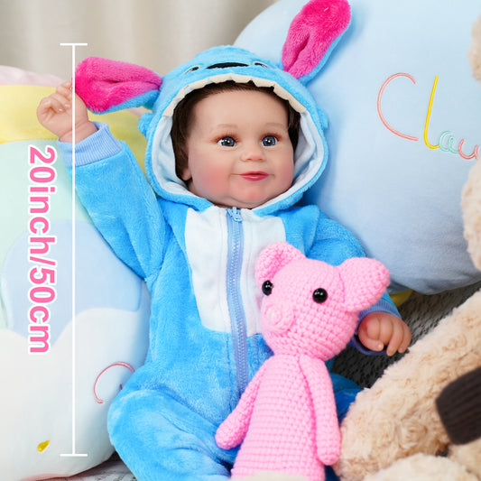 Zhenya - 20" Reborn Baby Dolls Silicone Reborn Baby Doll Toddler Lifelike Real Newborn Toddler Dolls Best Gift for Girl