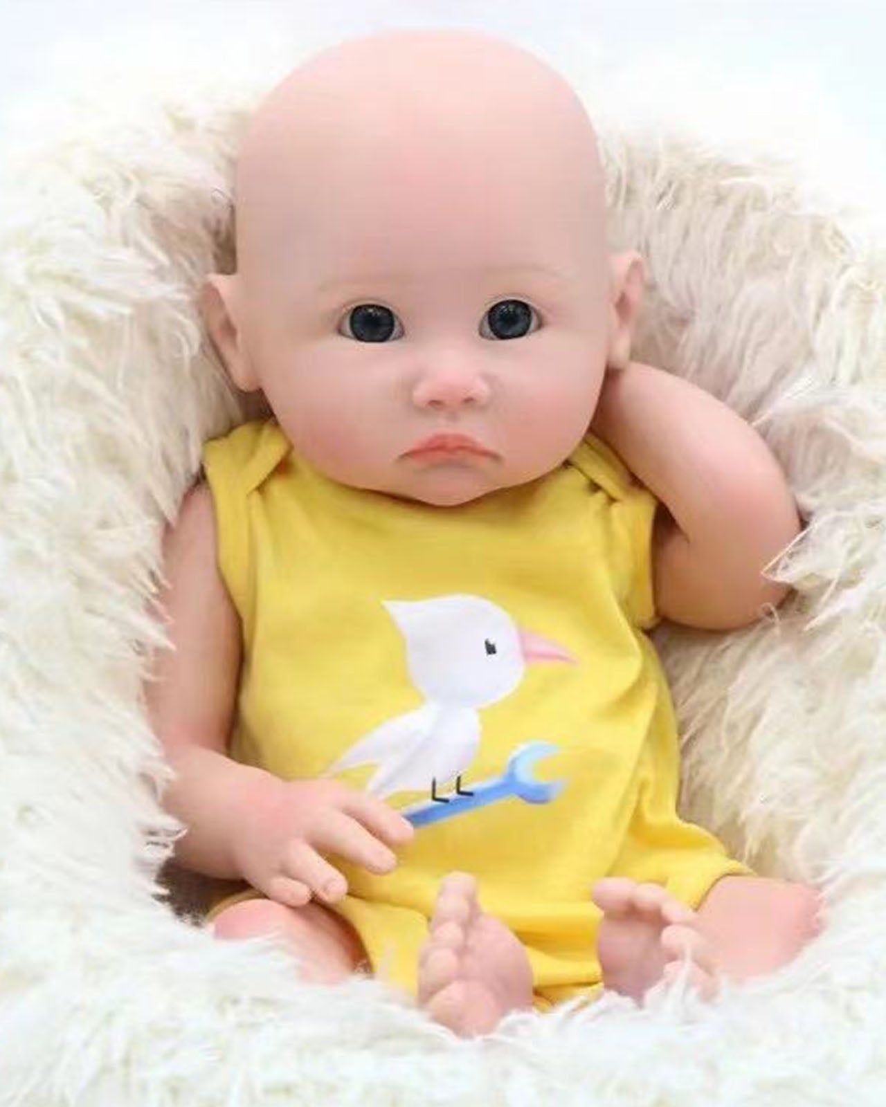 Mykel - 18" Full Silicone Reborn Baby Dolls Solid Platinum Liquid Newborn Twins with Extremely Flexible Body