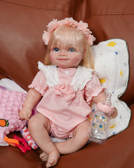Lyuda - 20" Reborn Baby Doll with 3D Painted Skin and Hand-painted Visible Blood Vessel Fabric Toys