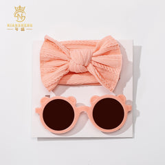 (Buy 1 get 1 at 50% off) Baby Headbands Baby Girls Bows Headband with Sunglasses for Reborn Baby Dolls