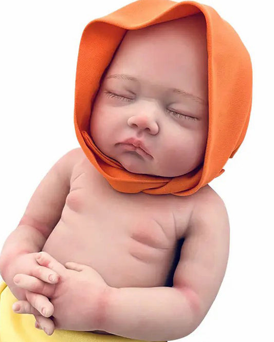 Aaron - 18" Full Silicone Reborn Baby Dolls Sleeping Soft Touch Newborn Boy with Chubby Hands