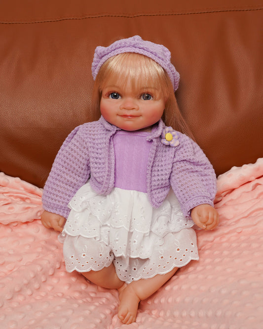 LuLu - 20" Already Finished Painted Handmade Reborn Baby Doll, Lifelike Soft Touch 3D Skin Visible Veins