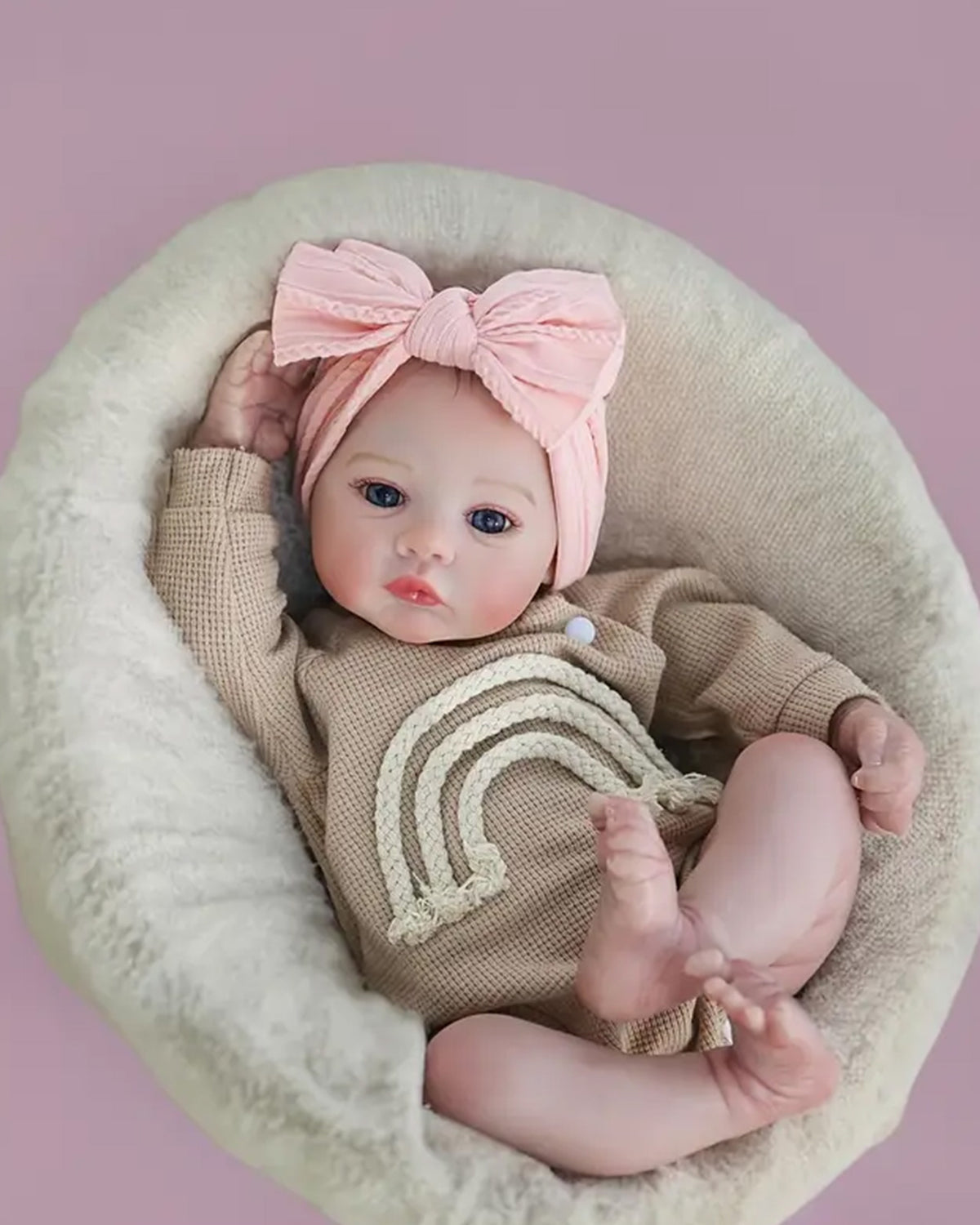 Benedita - 22" Soft Vinyl & Fabric, Hand-Painted Hair Reborn Baby Doll - Perfect Birthday or Christmas Gift for Youngsters