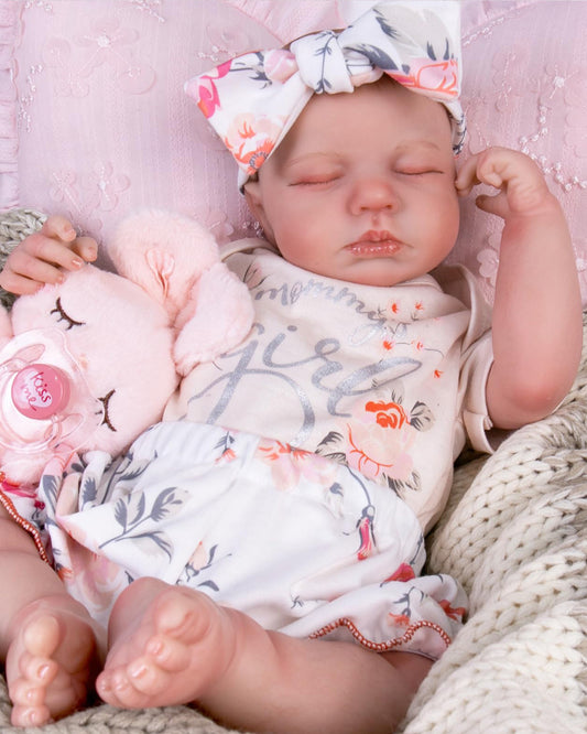 Emilia - 20" Reborn Baby Dolls Realistic Newborn Real Life Baby Girl Dolls Soft Hug Cloth Body Vinyl Girl