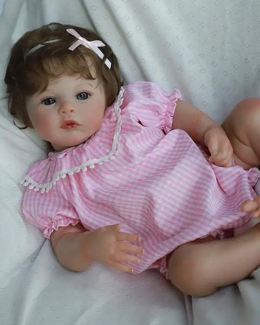 Meadow - Reborn Baby Dolls Girl 18 Inches Lifelike Baby Dolls Newborn Realistic Girl Soft Body Gift or Toys Collection for Kids Age 3+