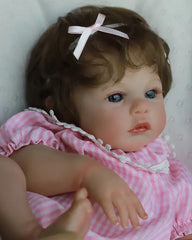 Meadow - Reborn Baby Dolls Girl 18 Inches Lifelike Baby Dolls Newborn Realistic Girl Soft Body Gift or Toys Collection for Kids Age 3+
