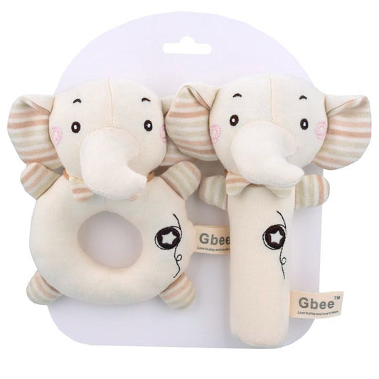 (Buy 1 get 1 at 50% off)2 Pcs Plush Baby Soft Rattle Toys with Bell and Rattle Paper