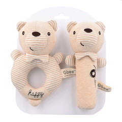 (Buy 1 get 1 at 50% off)2 Pcs Plush Baby Soft Rattle Toys with Bell and Rattle Paper