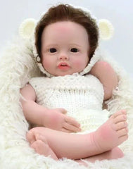 Ruth - 22" Full Silicone Reborn Baby Dolls Cute Awake Toddler Girl with Hand-rooted Hair