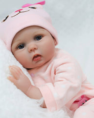 Kirsten - 22" Reborn Baby Dolls Handmade Chubby Toddlers Girl with Weighted Cloth Body