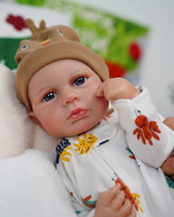 Elma - 20" Reborn Baby Dolls Realistic Soft Silicone Vinyl Newborn Girl with Big Blue Eyes