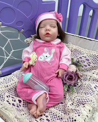 Jennifer - 18" Full Silicone Reborn Baby Dolls Realistic Sleeping Newborn Girl with Chubby and Pliable Little Hands