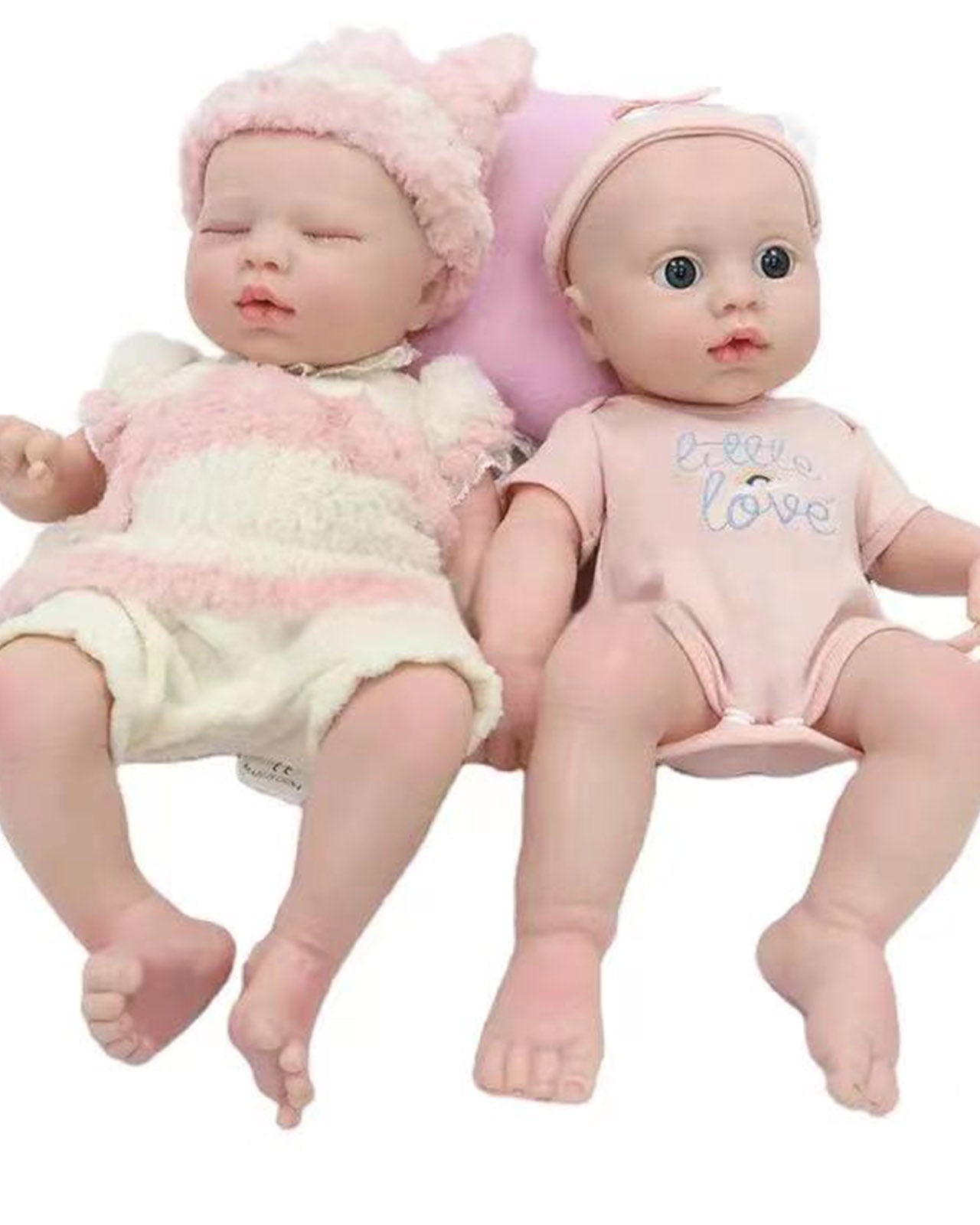 Viv - 13" Full Silicone Reborn Baby Dolls Cute Premature Twins with Washable Weighted Body