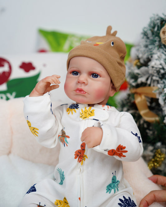 Elma - 20" Reborn Baby Dolls Realistic Soft Silicone Vinyl Newborn Girl with Big Blue Eyes