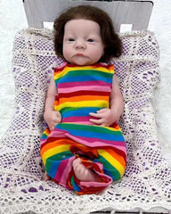 Brittany - 18" Full Silicone Reborn Baby Dolls Cute Awake Newborn Girl with Elastic and Supple Body