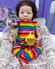 Brittany - 18" Full Silicone Reborn Baby Dolls Cute Awake Newborn Girl with Elastic and Supple Body