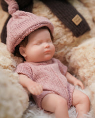 Megan - 8" Full Silicone Reborn Baby Dolls Look Like a Real Newborn Body Boy with Hand-rooted Hair