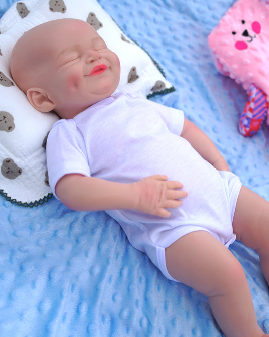 Jayden - 20" Full Silicone Reborn Baby Dolls Sleeping Smile with Cute Dimple Toddlers Boy