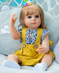 Gina - 22" Reborn Baby Dolls Washable Realistic Toddlers Girl with Hand-rooted Hair