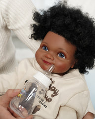 Asuman - Black Reborn Baby Dolls - 20 Inch African American Realistic Reborn Boy, Lifelike Newborn Doll That Look Real Weighted Soft Body