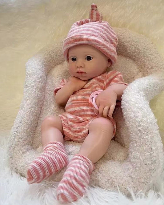 Napoleon - 13" Full Silicone Reborn Baby Dolls Cute Awake Premature Boy with Big Eyes