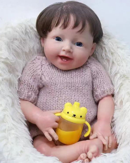 Avivahc - 18" Full Silicone Reborn Baby Dolls Washable Newborn Girl Simulation Baby