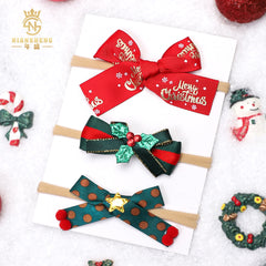(Buy 1 get 1 at 50% off) Christmas Girls Headband, Small Alligator Clips Hair Accessories for Reborn Baby Dolls
