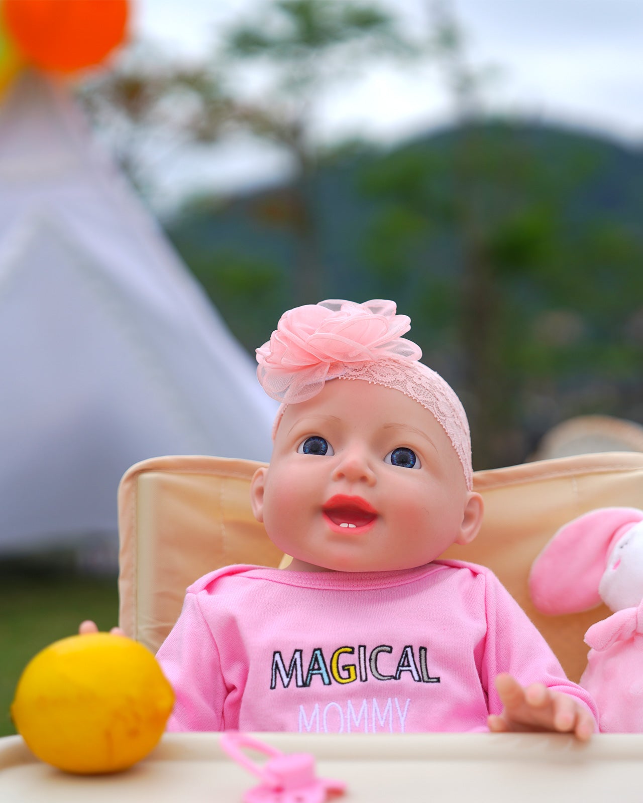 Kara - 18" Full Silicone Reborn Baby Dolls Toothy Grin Bouncy Newborn Girl with Chubby And Pliable Little Hands