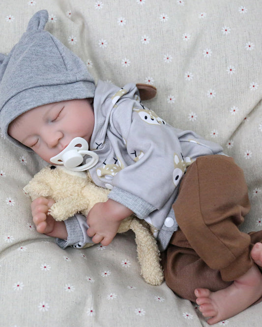 Harlow - 17" Reborn Baby Dolls Endearing Sleeping Newborn Boy with Chubby and Flexible Limbs