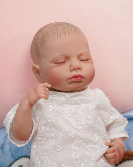 Ozan - 20" Reborn Baby Dolls Sleeping Girl with Cloth Body Realistic Newborn Baby Doll That Look Real For Kids Age 3+