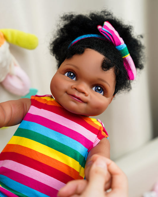 Haran - 20" Lifelike Reborn Baby Dolls Realistic Black Girl Newborn Real Life Gifts