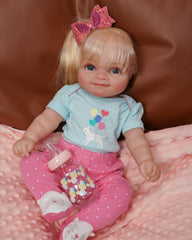 Helen -  20" Reborn Baby Doll, Soft Cloth Body Handmade 3D Skin With Visible Veins Collectible Art Doll
