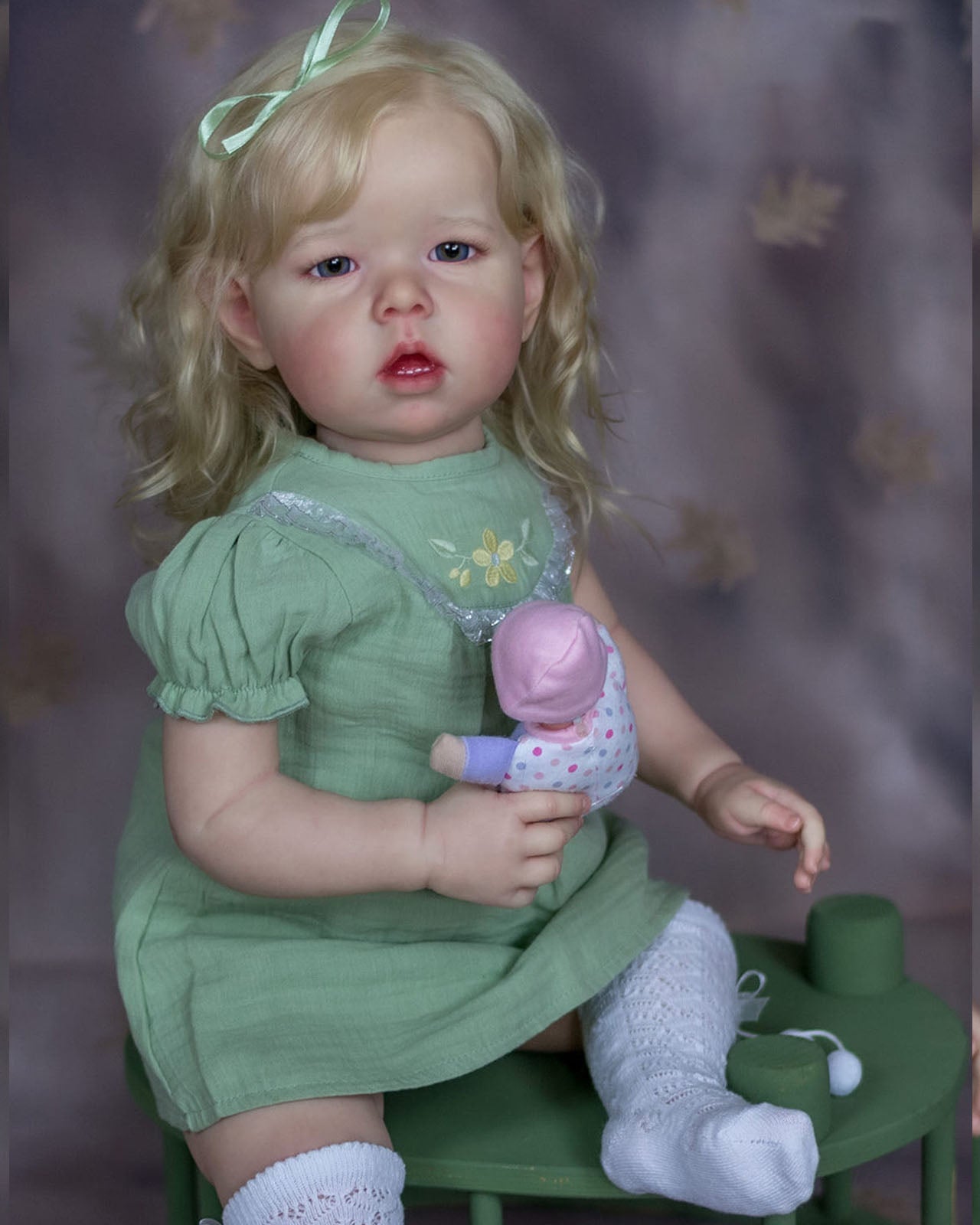Liam - 30" Reborn Baby Dolls Curly Blonde Hair Toddlers Girl With Silicone Vinyl Material Soft Cloth Body