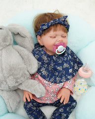 April - 18" Reborn Baby Dolls Realistic Playful Sleeping Girl with Cute Dimple
