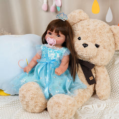 Dasha - 20" Soft Body Reborn Baby Doll with Artisan Craftsmanship, 3D Skin Texture, and Visible Veins, for Collectors and Children