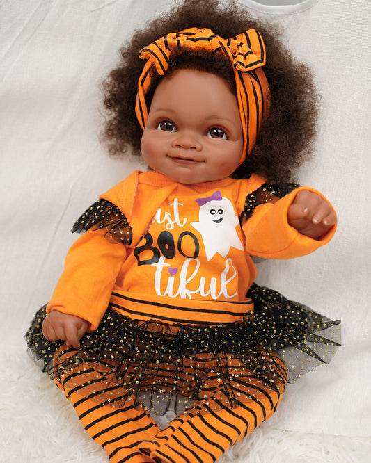 Zoe - 20" Reborn Baby Dolls Black African American Newborn Girl with Cute Dimple - VacosHeart Designed